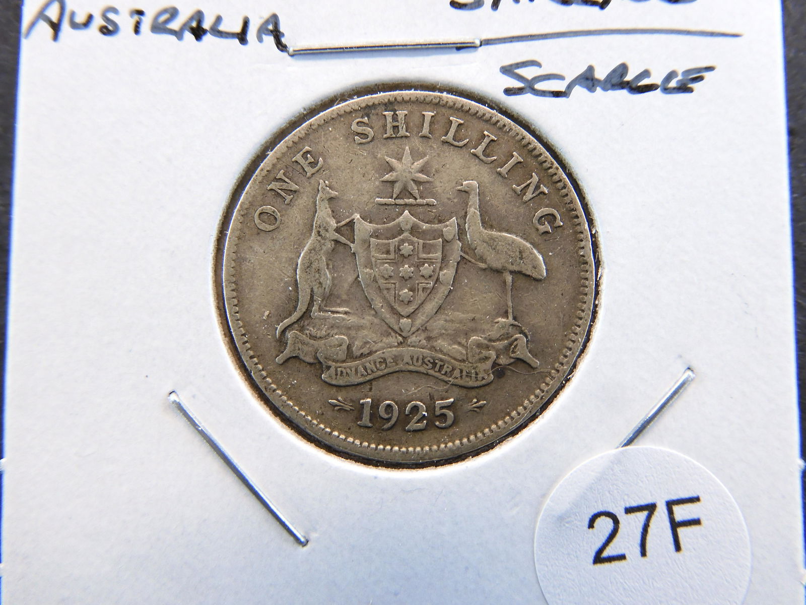 1925 Australia Silver Shilling.  Scarce. (1 of 3)