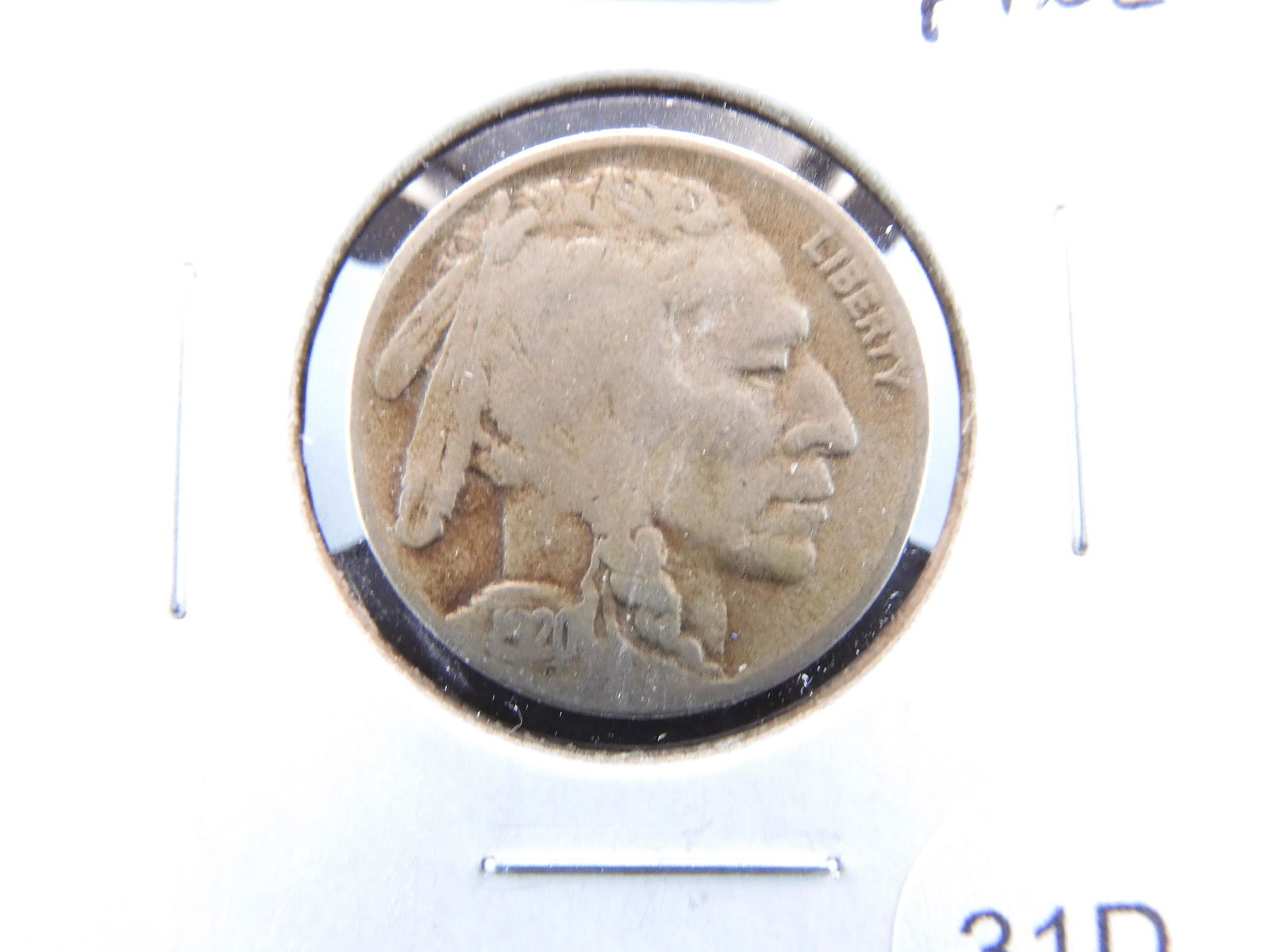 1920-D Buffalo 5c.  Fine. (1 of 3)