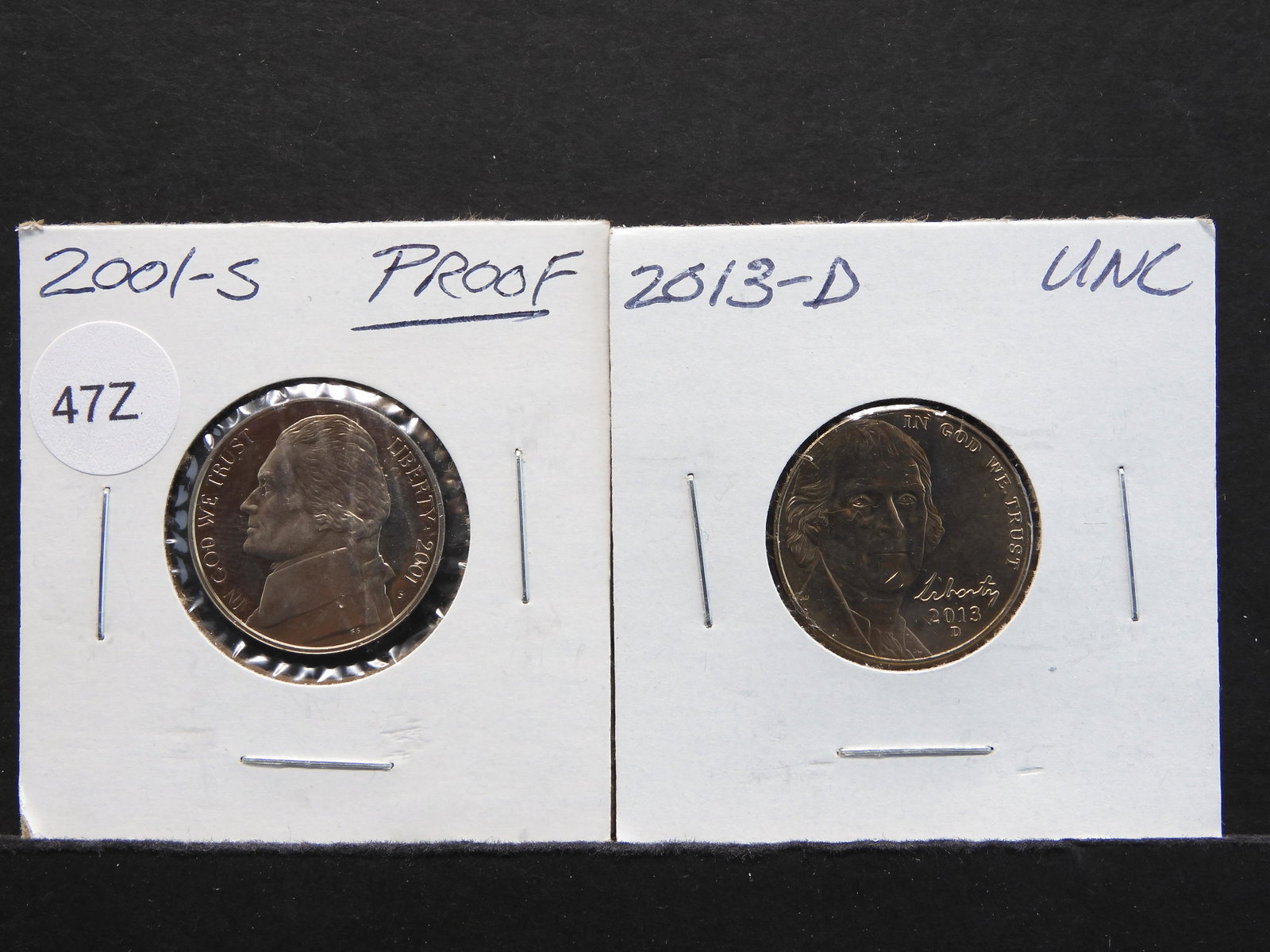2001-S & 2013-D Jefferson Nickels: 2001-S & 2013-D Jefferson Nickels