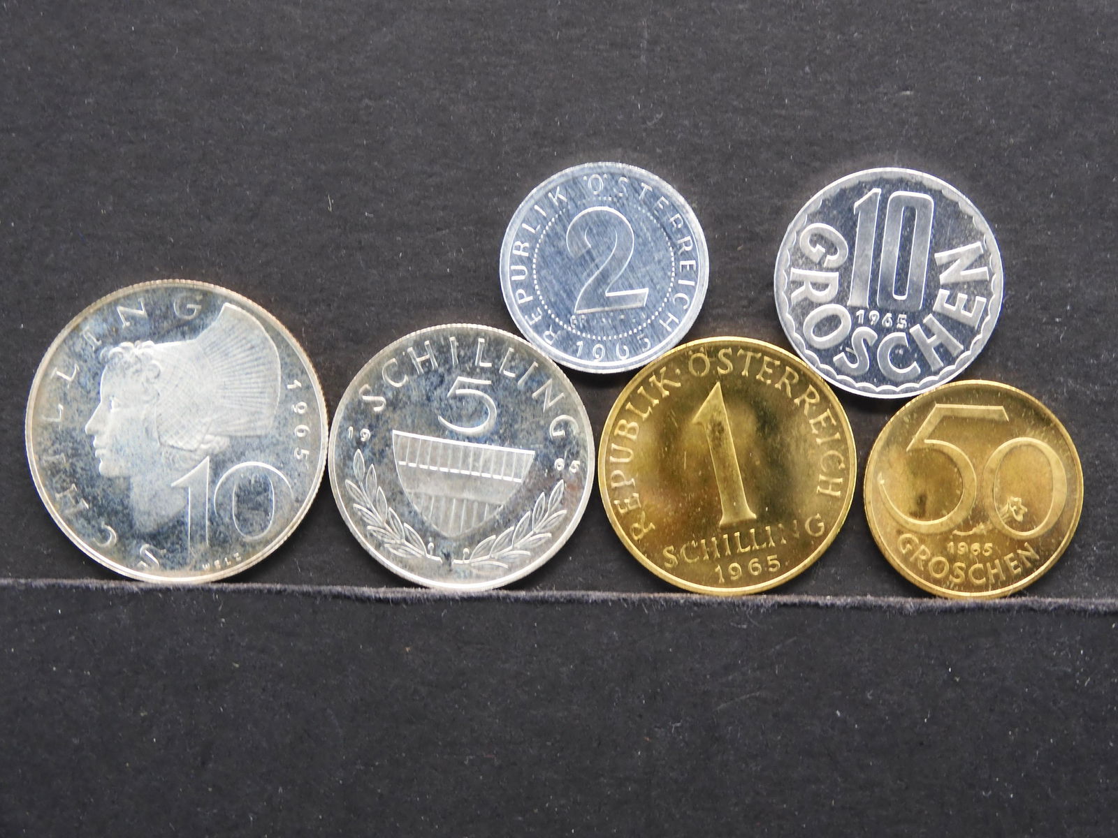 1965 Austria Proof Set Including 5 schilling silver and (1 of 2)