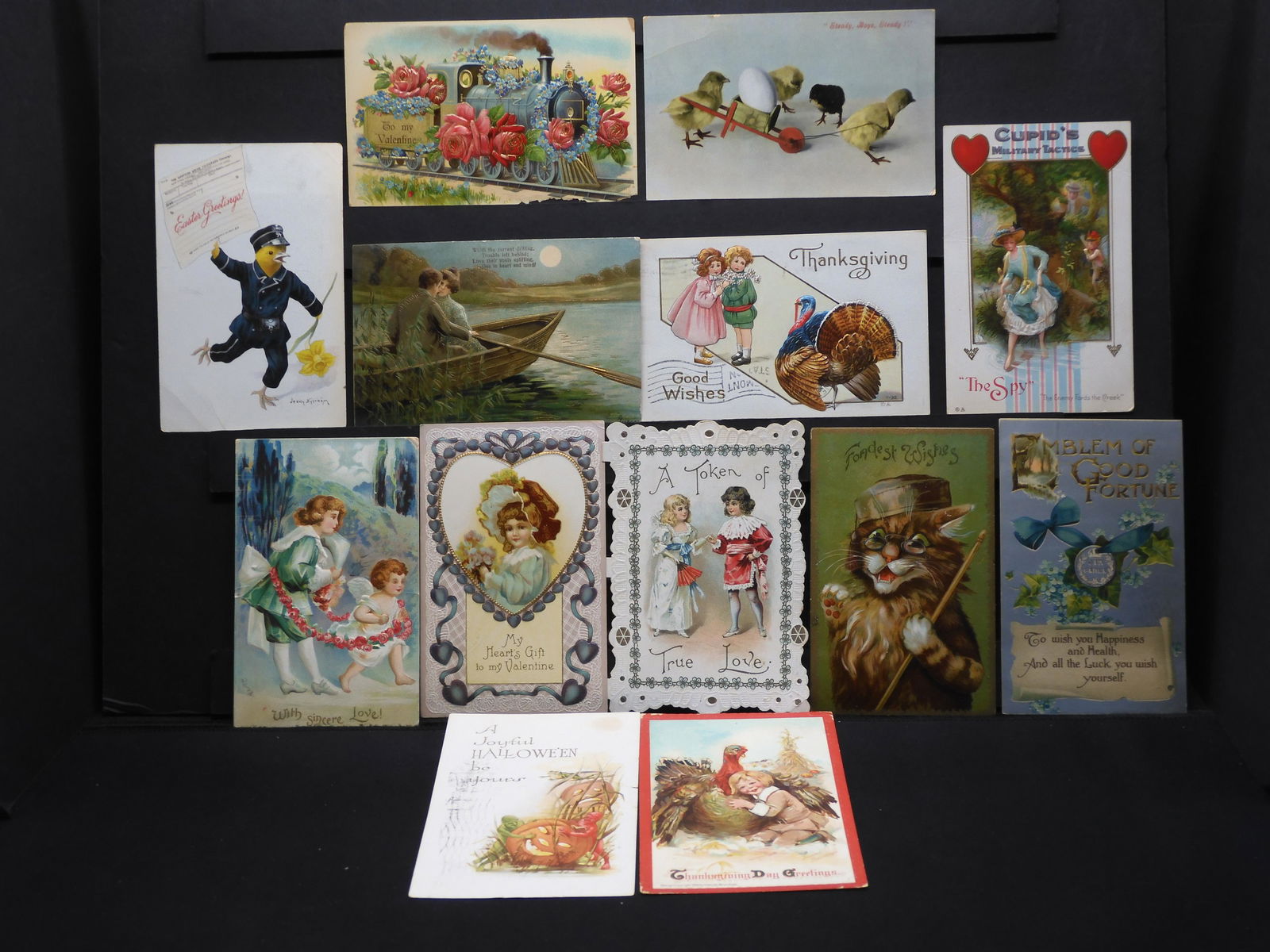 Vintage Post Cards including Halloween, Thanksgiving, (1 of 10)