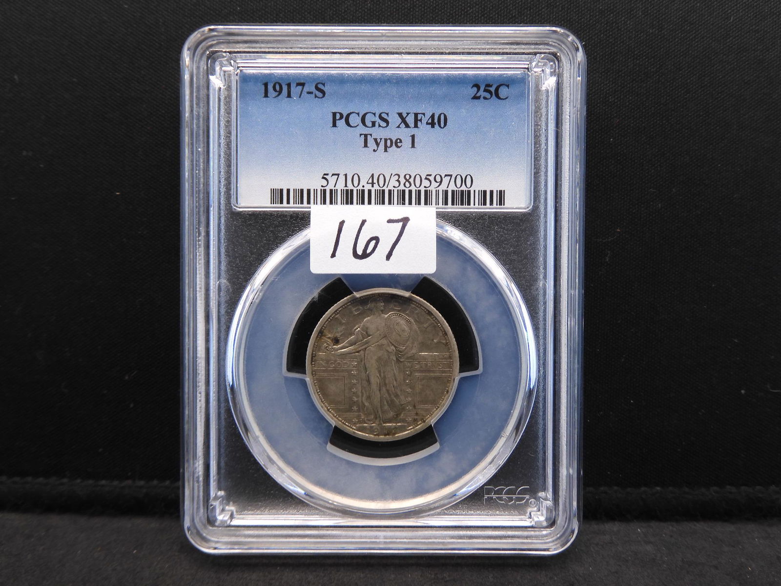 1917-S PCGS XF40 Type 1 Standing Liberty Silver Quarter (1 of 4)