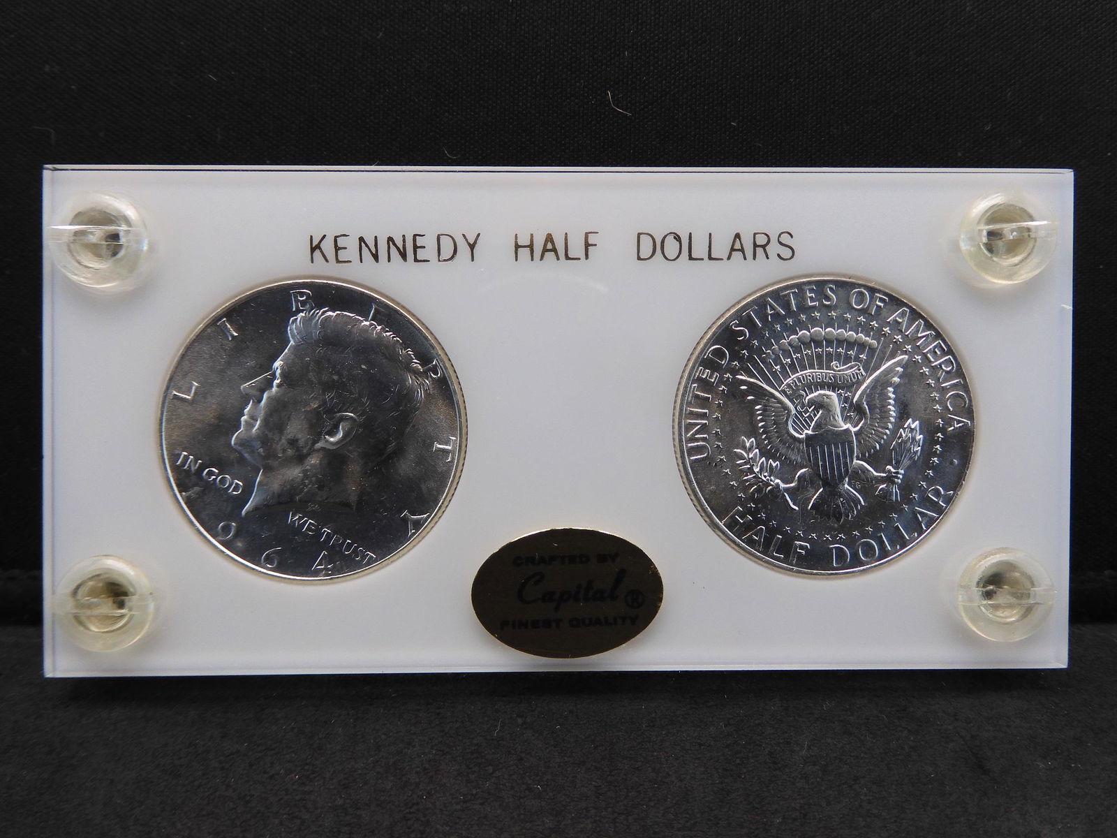 2 - 1964 Kennedy Silver Half Dollars in a Capital (1 of 2)