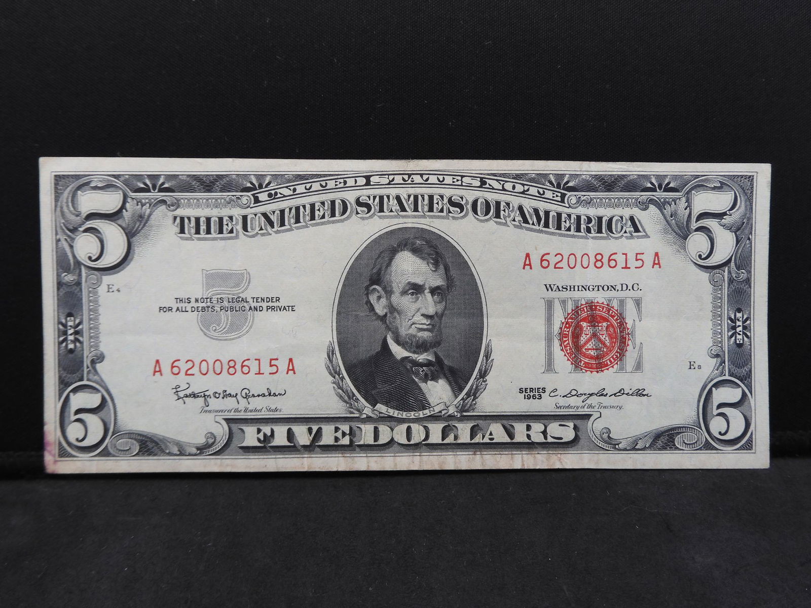 Series 1963 U.S. $5.00 Red Seal Note (1 of 4)
