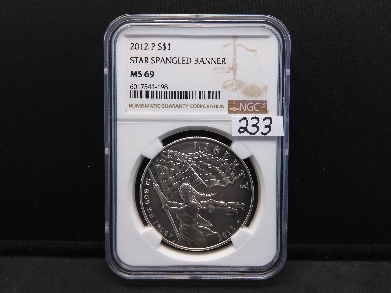 2012-P NGC MS69 Star Spangled Banner Silver Dollar (1 of 4)