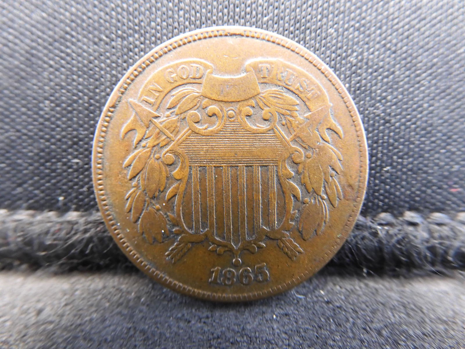 1865 -2 Cent Piece - Civil War Date - Great Detail! (1 of 2)