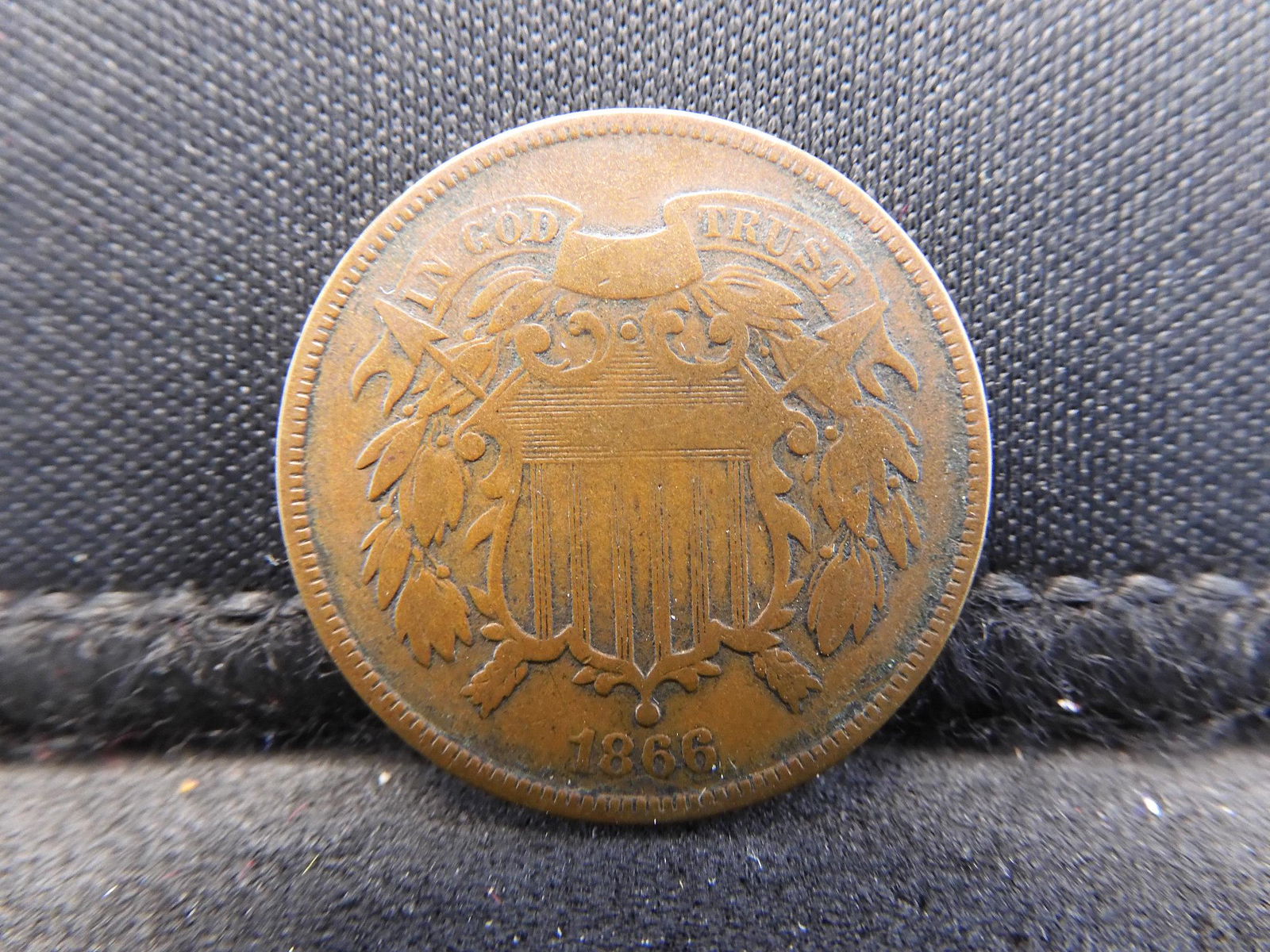1866 Two Cent Piece - Great Detail! (1 of 2)