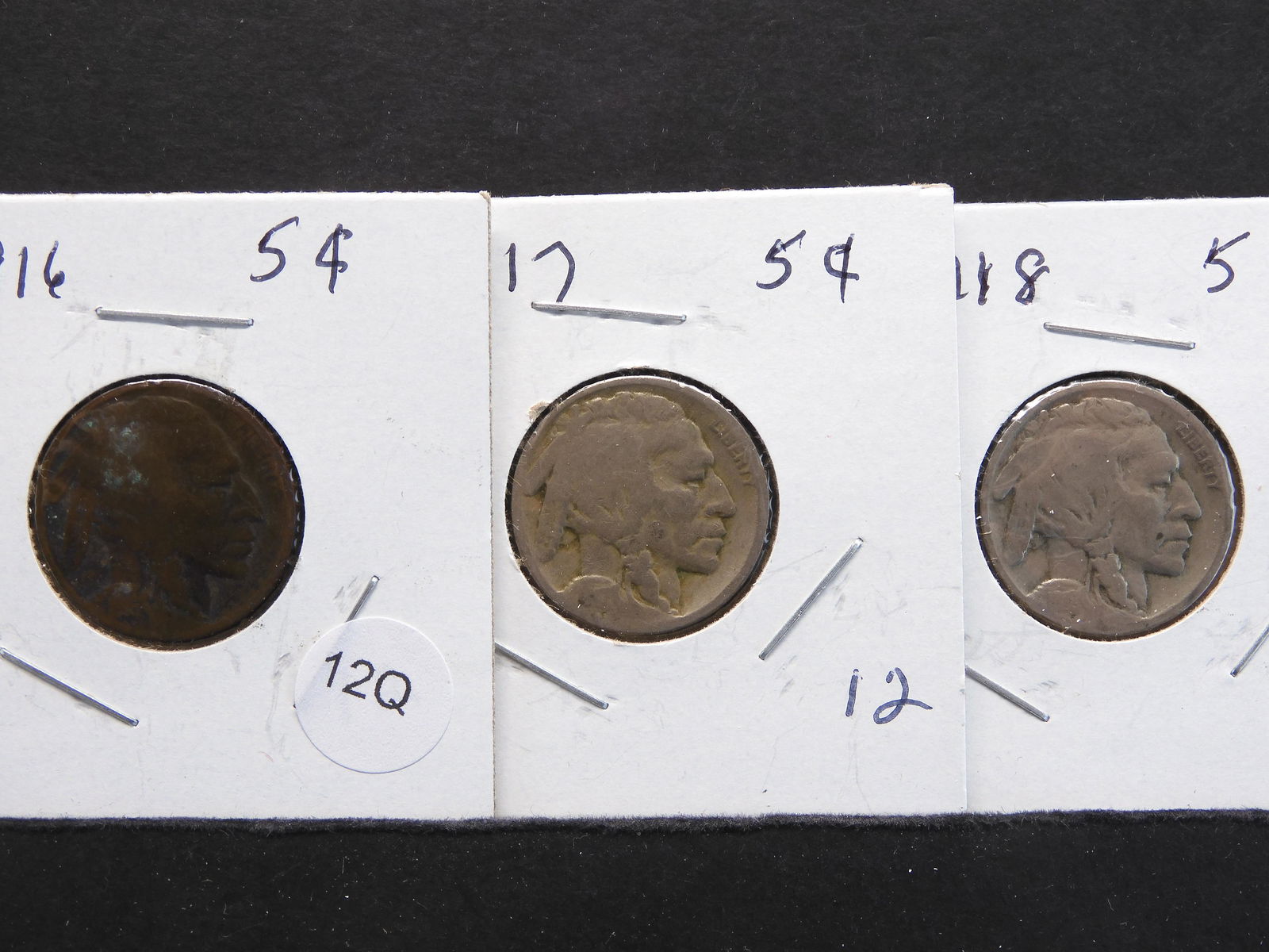 1916,17,18 Buffalo Nickels (1 of 4)