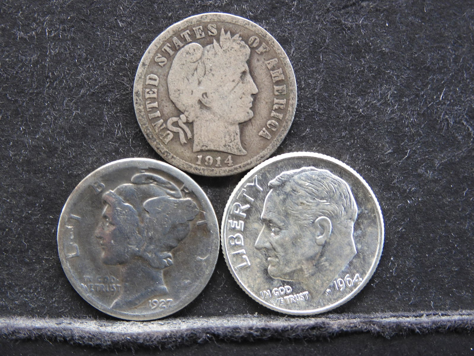 3 ERA SILVER DIMES (90%), BARBER/MERCURY/ROOSEVELT (1 of 2)