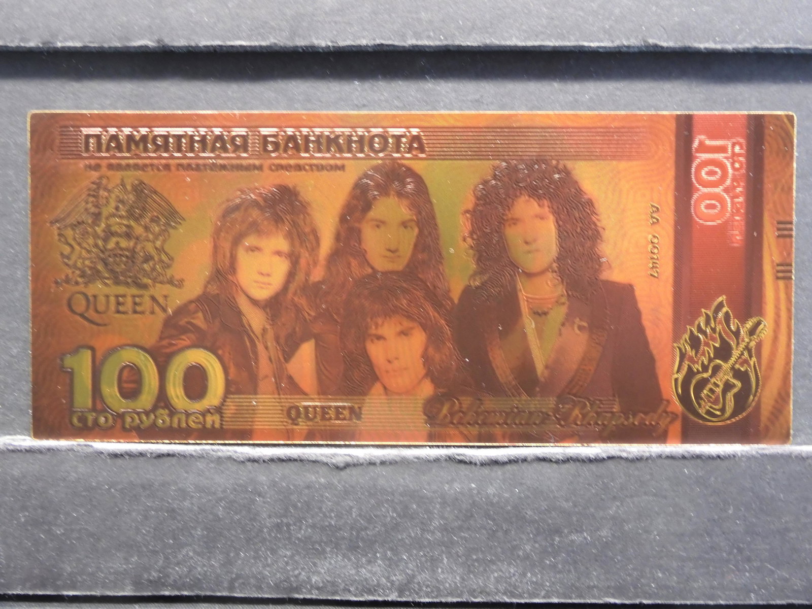 GOLD FOIL, (QUEEN/ROCK BAND), NON-TEARABLE, NOT LEGAL: GOLD FOIL, (QUEEN/ROCK BAND), NON-TEARABLE, NOT LEGAL TENDER/NOVELTY!