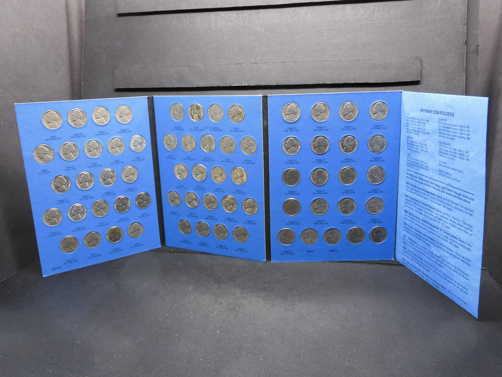 Whitman Jefferson Nickel Folder w/65 coins 1962 - 1995 (1 of 11)