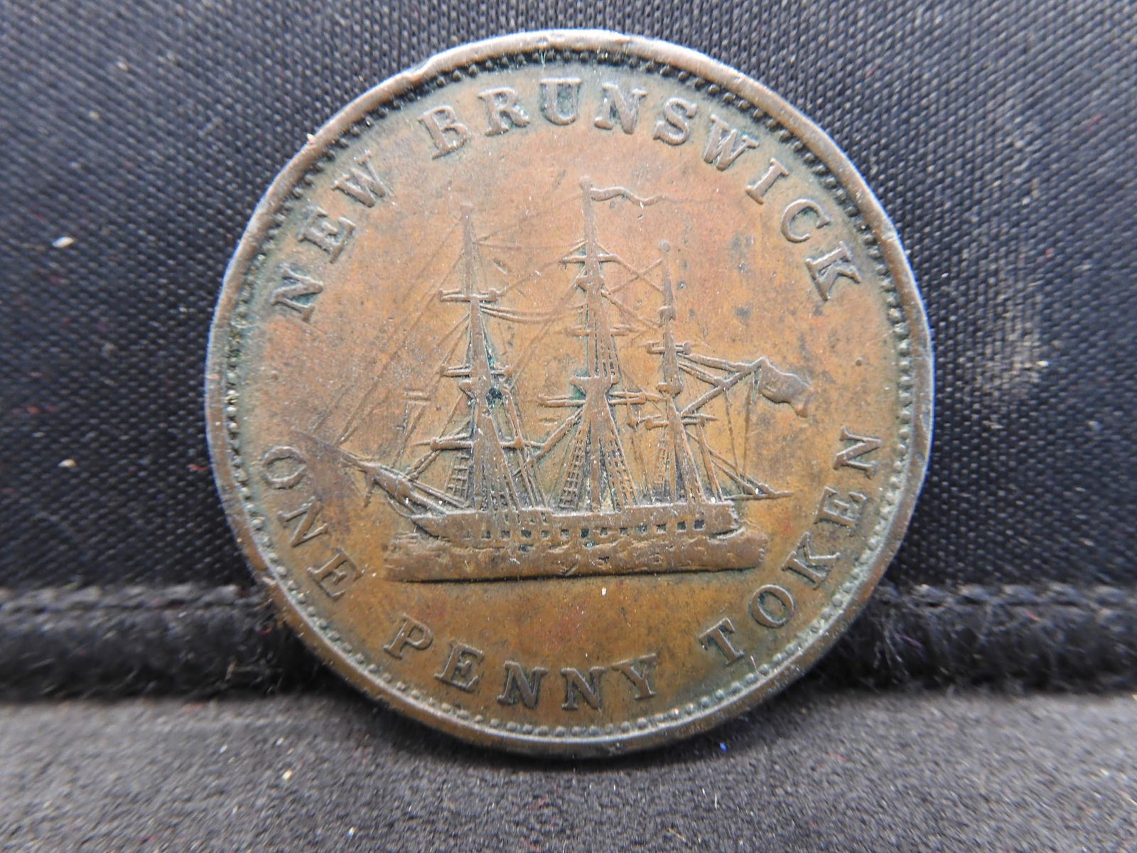 1843 New Brunswick XF One Penny Token (1 of 2)