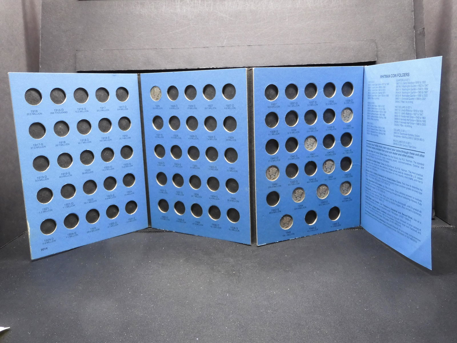 Whitman Mercury Dime Folder w/9 Mercury Dimes (1 of 7)