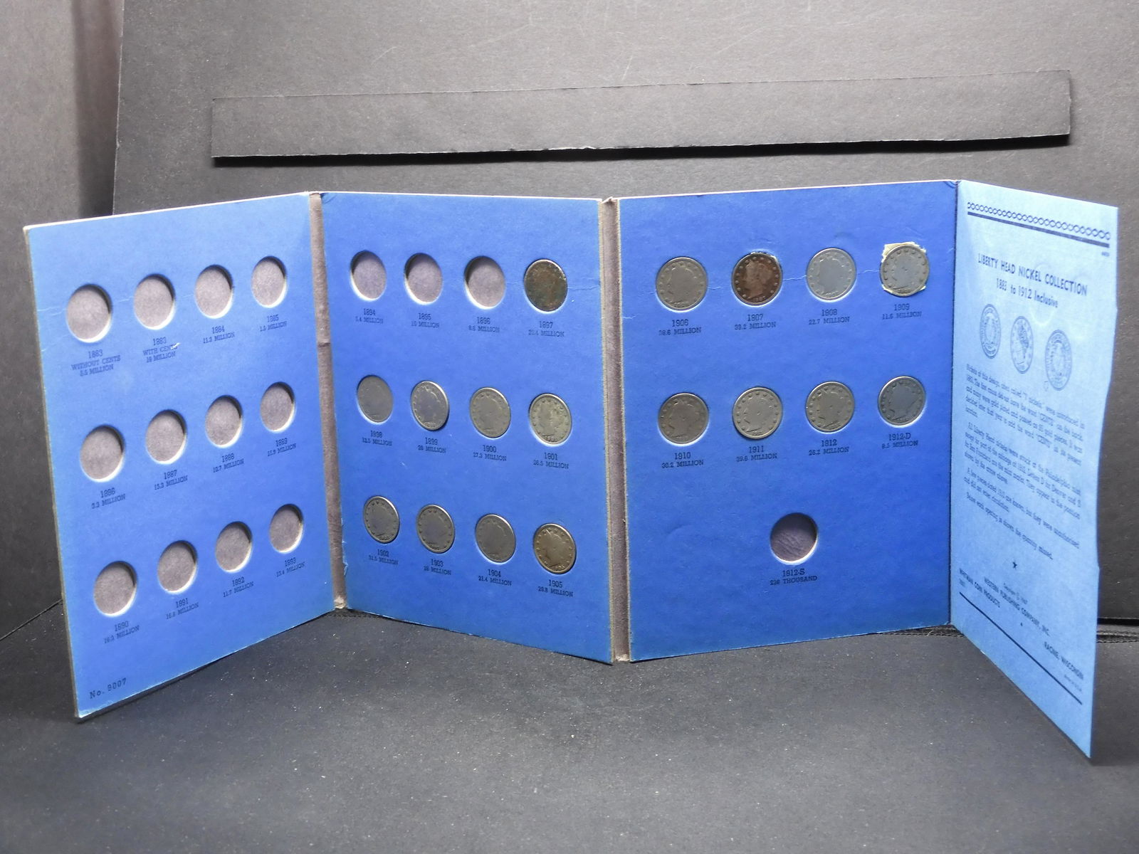 Whitman Liberty Head V Nickel Folder w/17 "V" Nickels (1 of 10)