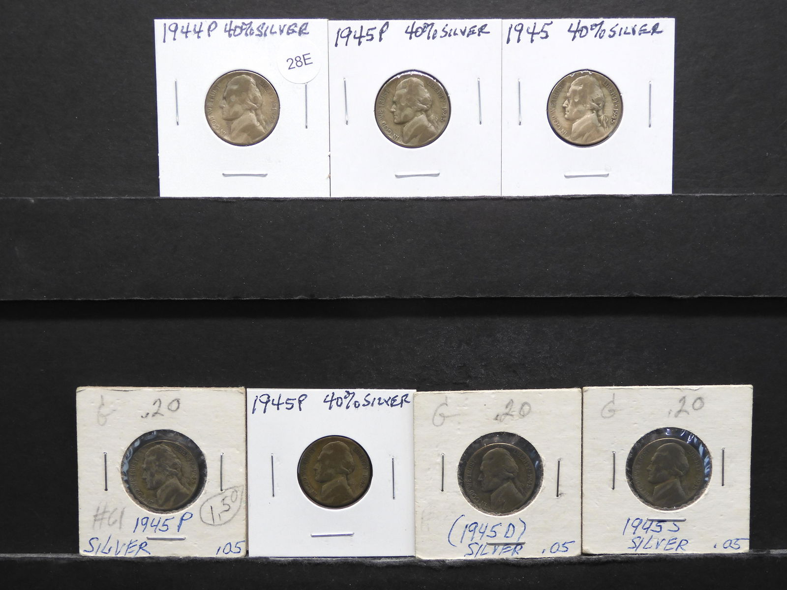 7 Silver War Time Issue Jefferson Nickels 35% silver: 7 Silver War Time Issue Jefferson Nickels 35% silver