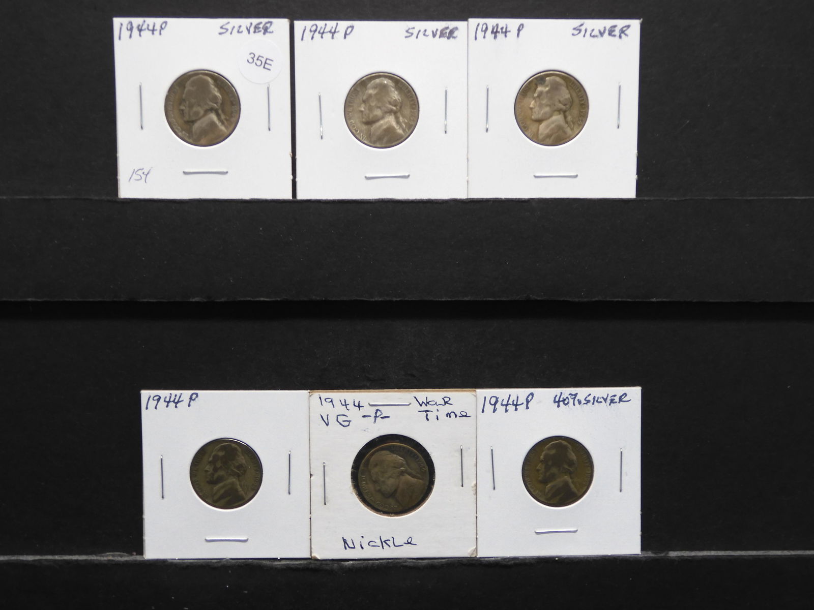 6 - Silver War Time Issue Jefferson Nickels 35% silver: 6 - Silver War Time Issue Jefferson Nickels 35% silver