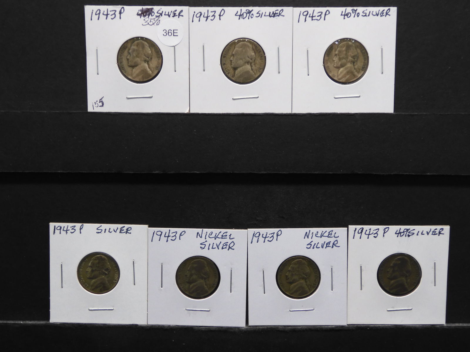 7 - Silver War Time Issue Jefferson Nickels 35% silver: 7 - Silver War Time Issue Jefferson Nickels 35% silver