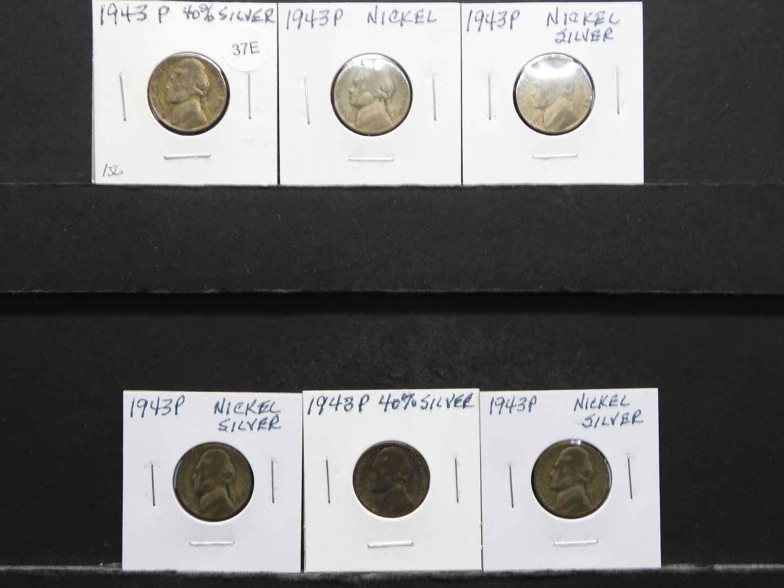 6 - Silver War Time Issue Jefferson Nickels 35% silver: 6 - Silver War Time Issue Jefferson Nickels 35% silver
