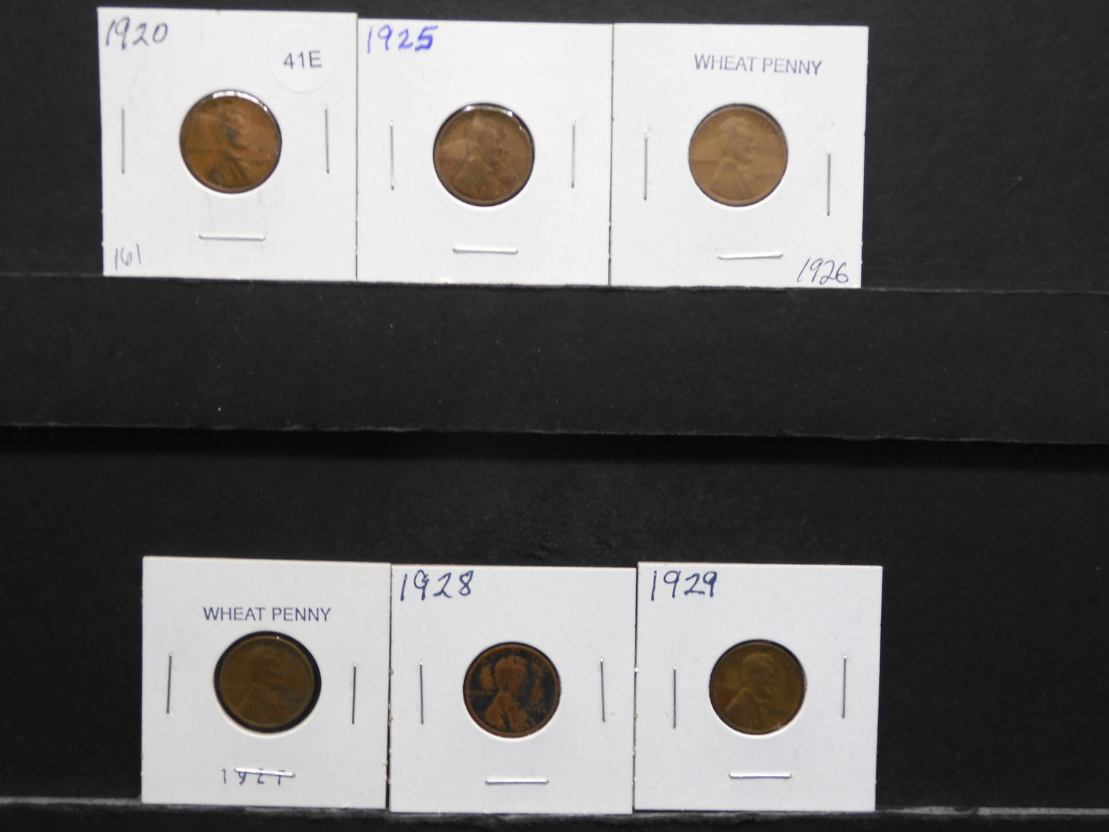 6 -  Lincoln Wheat Cents  1920, 25, 26, 27, 28, 29 (1 of 5)