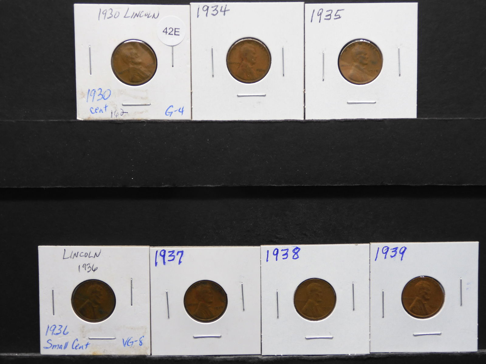 7 -  Lincoln Wheat Cents  1930, 34, 35, 36, 37, 38, 39 (1 of 7)
