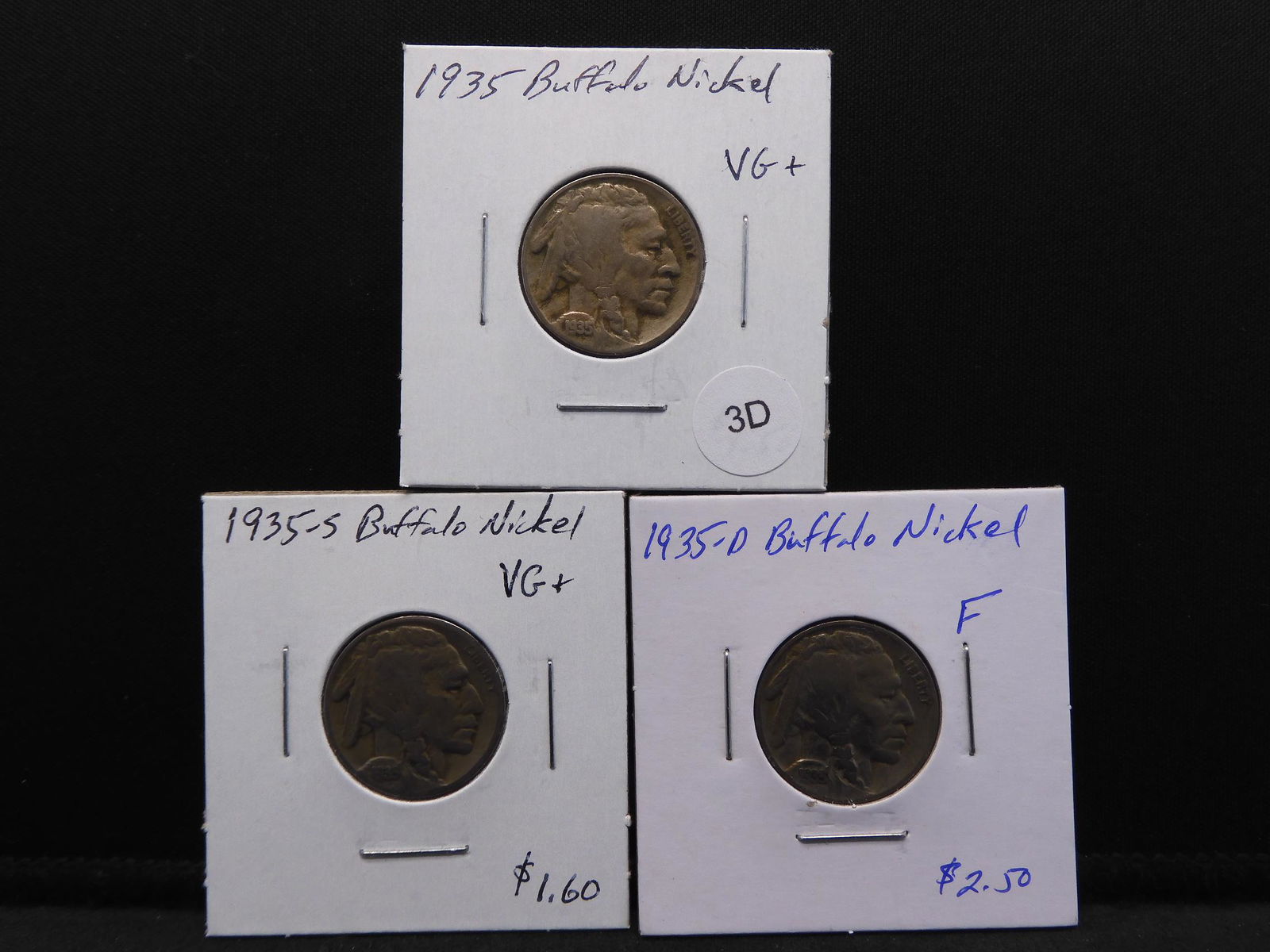 1935 PDS Buffalo Nickels - Better Grades (1 of 5)