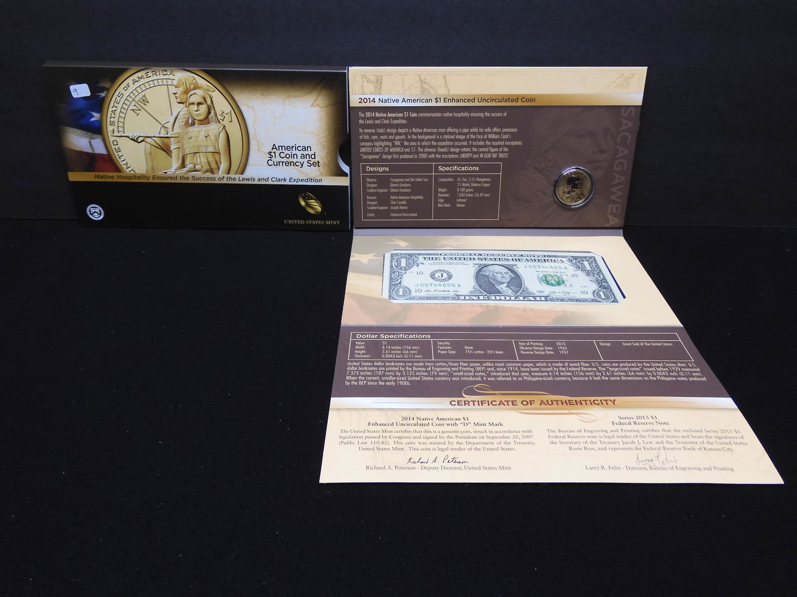 2014 American Sacajawea $1 Coin and Currency Set. (1 of 8)