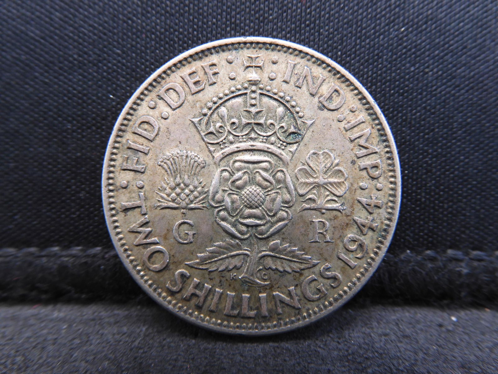 1944 Great Britain Two Shilling 50% Silver Coin.  Coin (1 of 2)