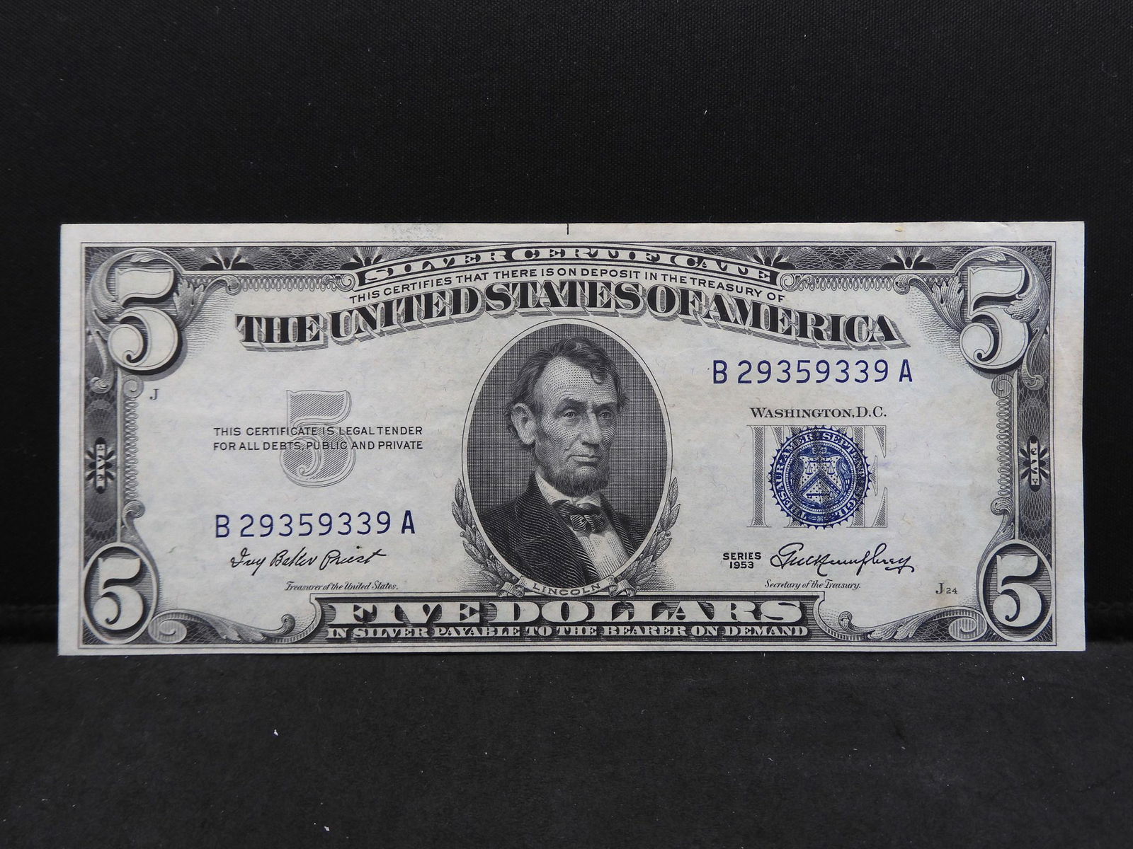 1953 $5 Silver Certificate.  Crisp Uncirculated. (1 of 3)