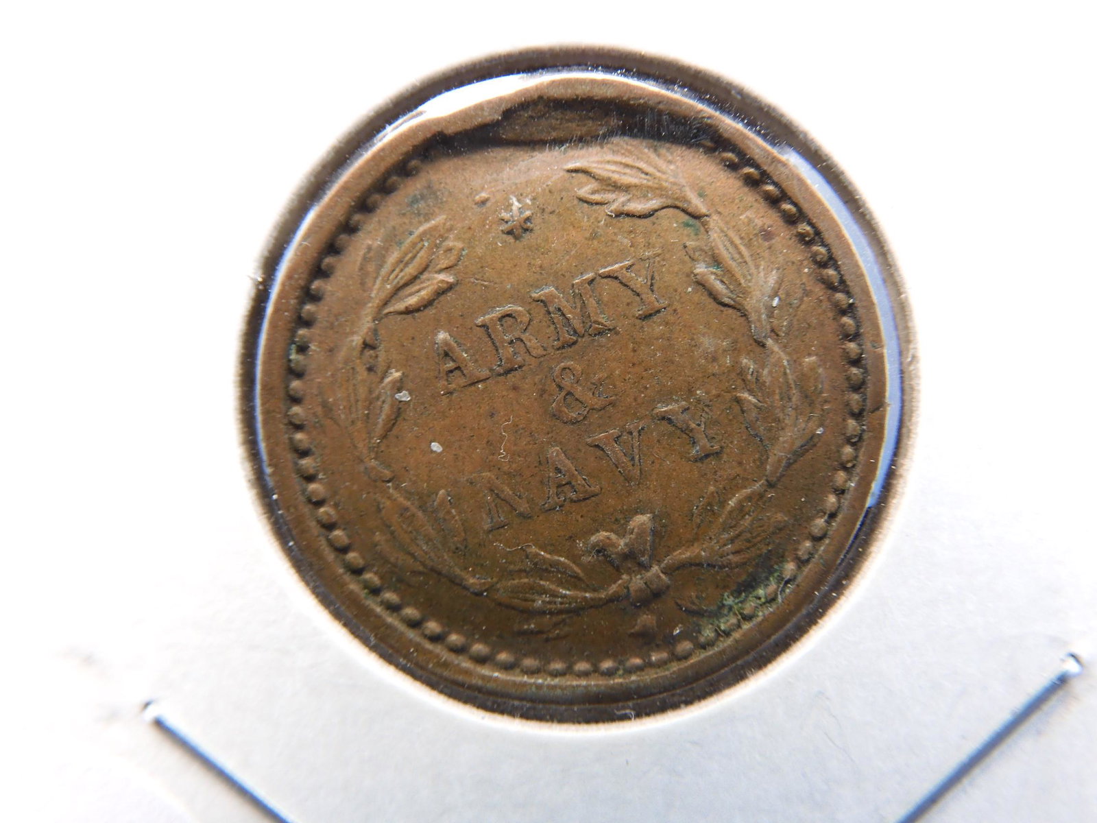 Army/Navy Civil War Token HIGH GRADE (1 of 3)