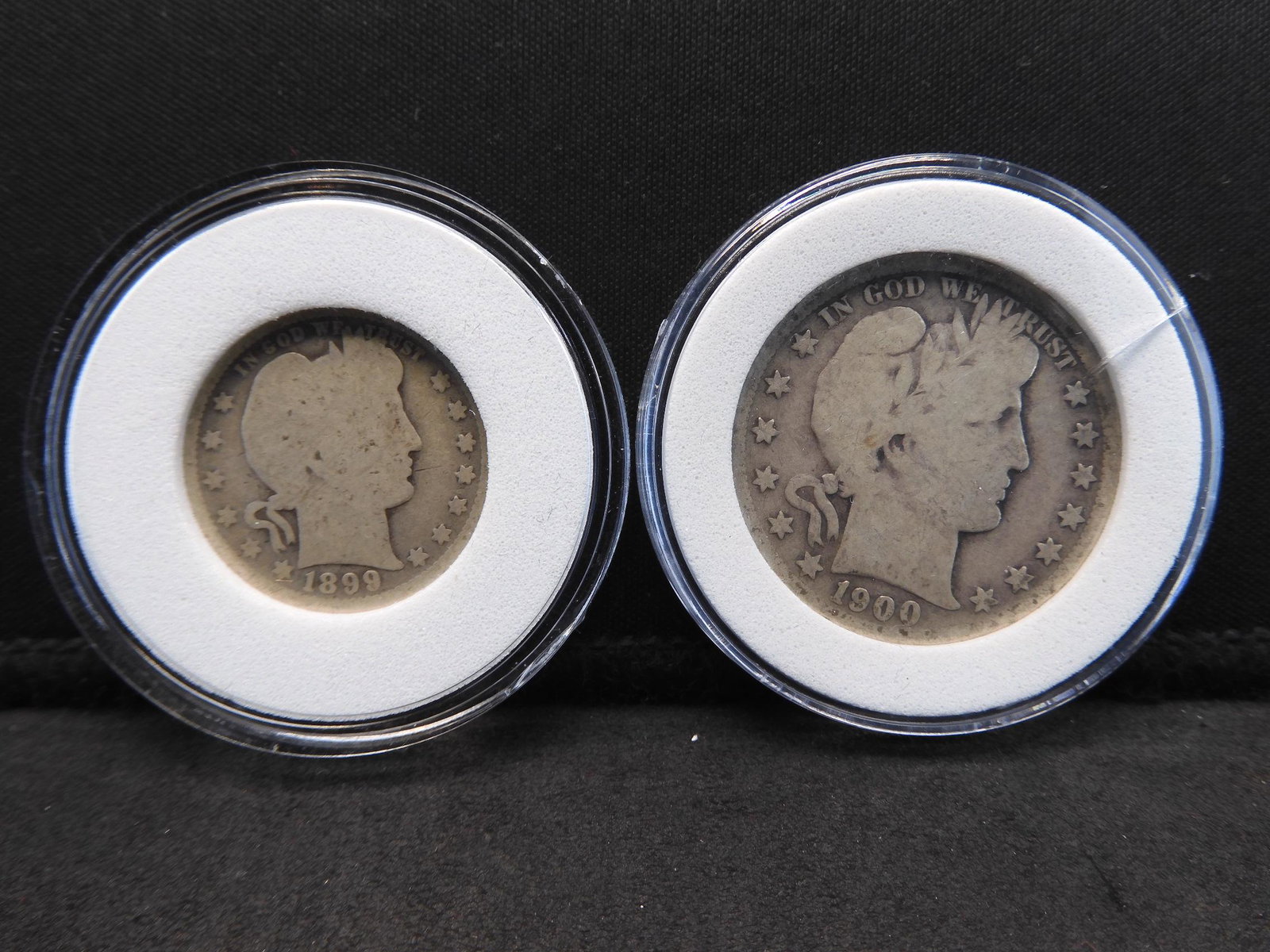 1898 Barber Quarter & 1900-S Barber Half Dollar w/COA & (1 of 4)