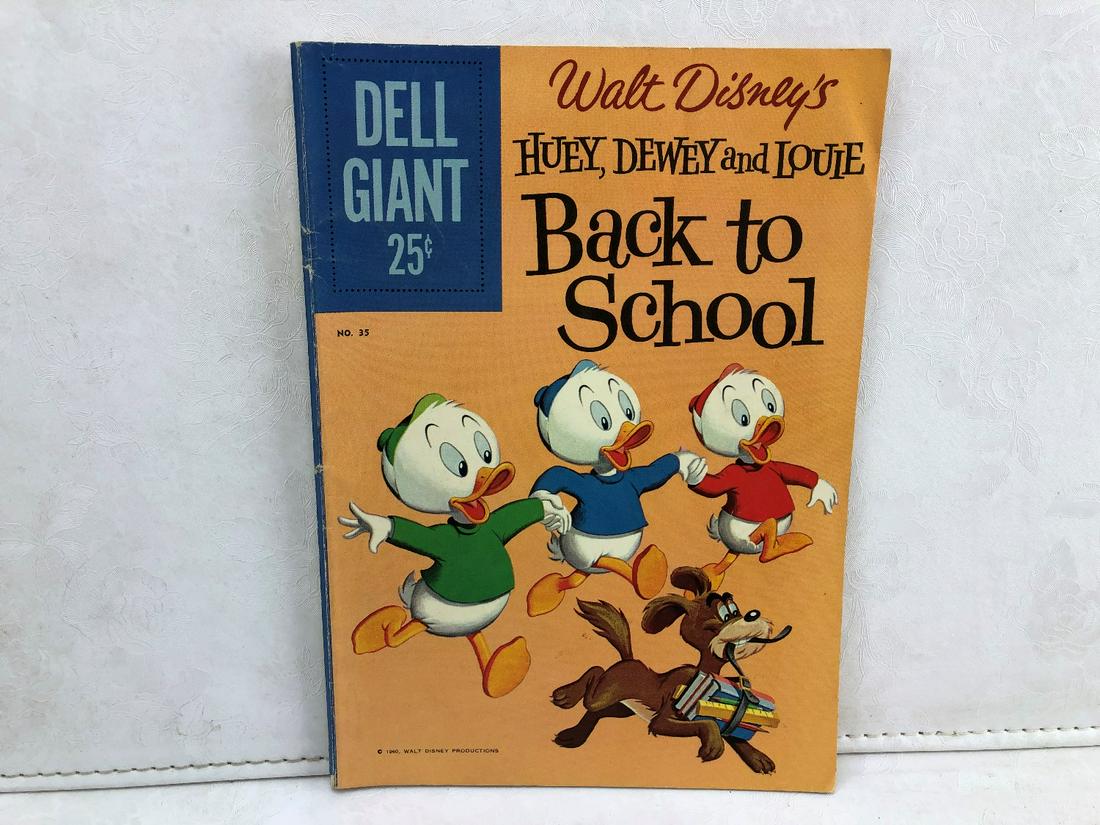 Dell Giant #35 Huey, Dewy And Louie Back To School -: Dell Giant #35 Huey, Dewy And Louie Back To School - 1st app of Daisy Duck's Nieces April, May and June