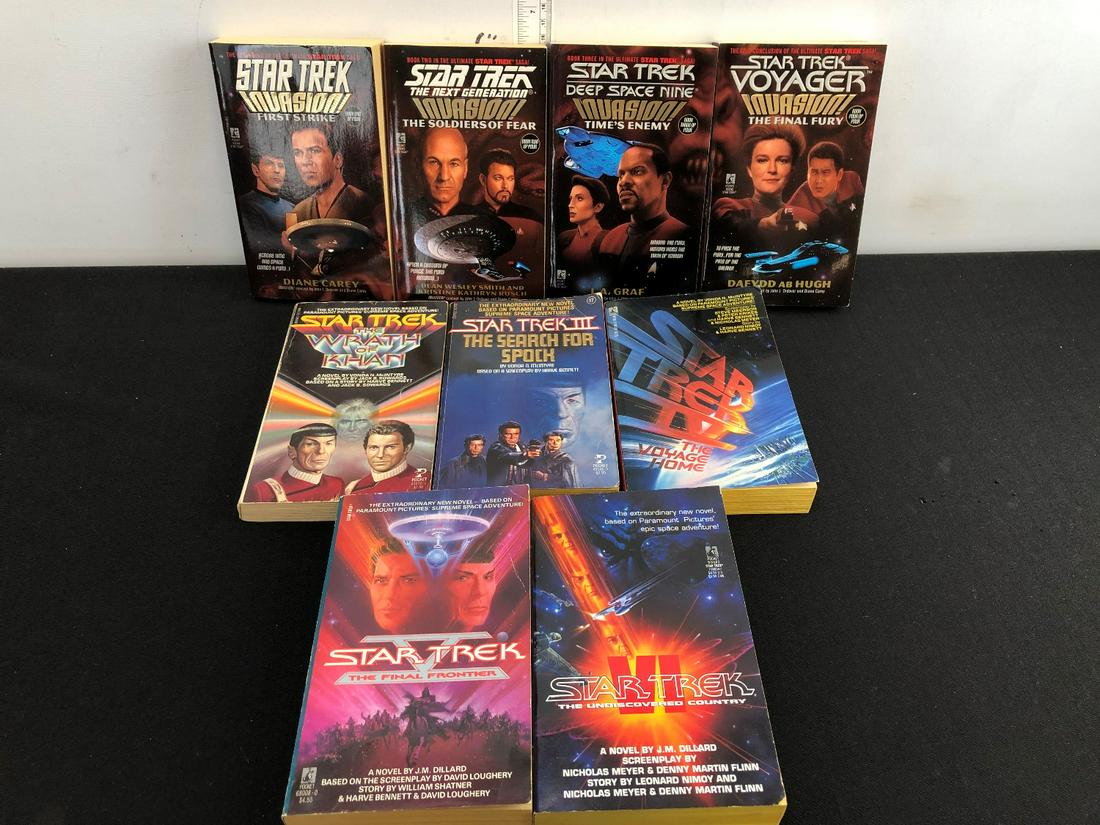 Lot of 9 Star Trek Paperback Books - Invasion Set of 4 (1 of 2)