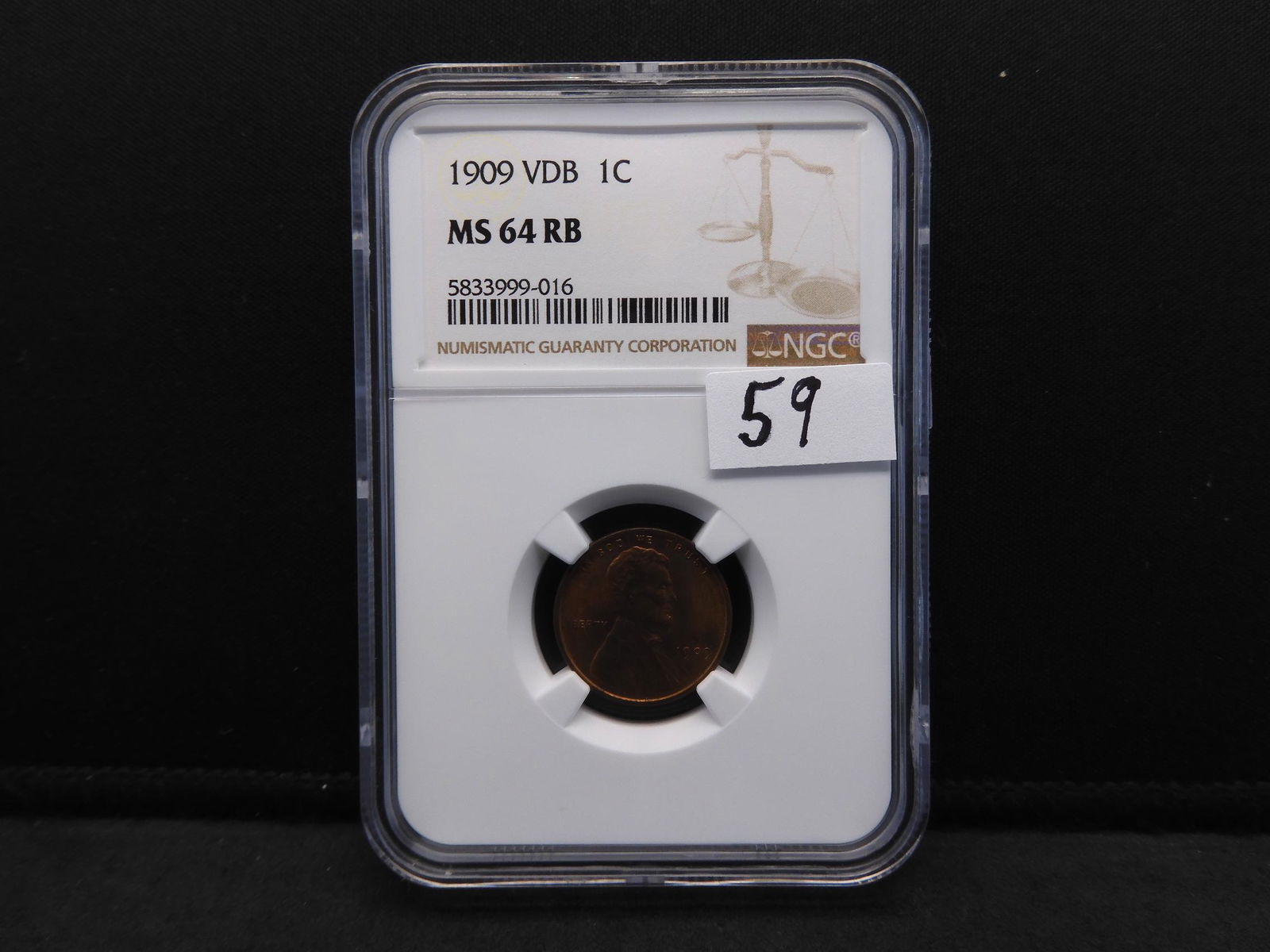 1909 VDB NGC MS64 RB Lincoln Wheat Penny Cent (1 of 4)