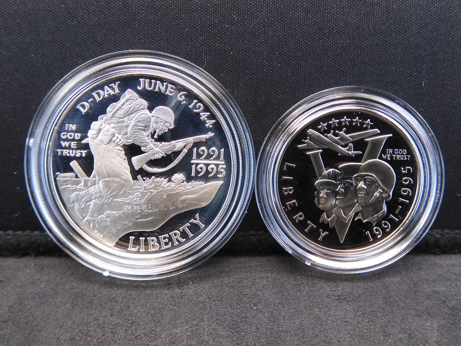 1991 - 1995 U.S. World War II 50th Anniv 2 Coin Proof (1 of 4)