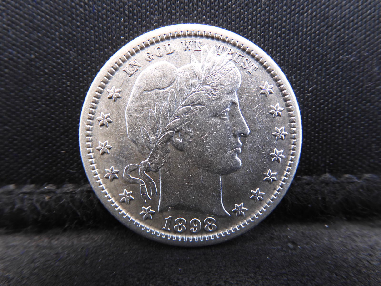 1898-S Barber Silver Quarter - Strong Details (1 of 2)