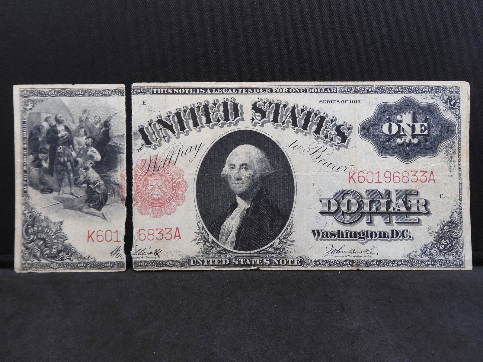 Series of 1917 U.S. $1.00 Note - Large Size with Fold (1 of 5)