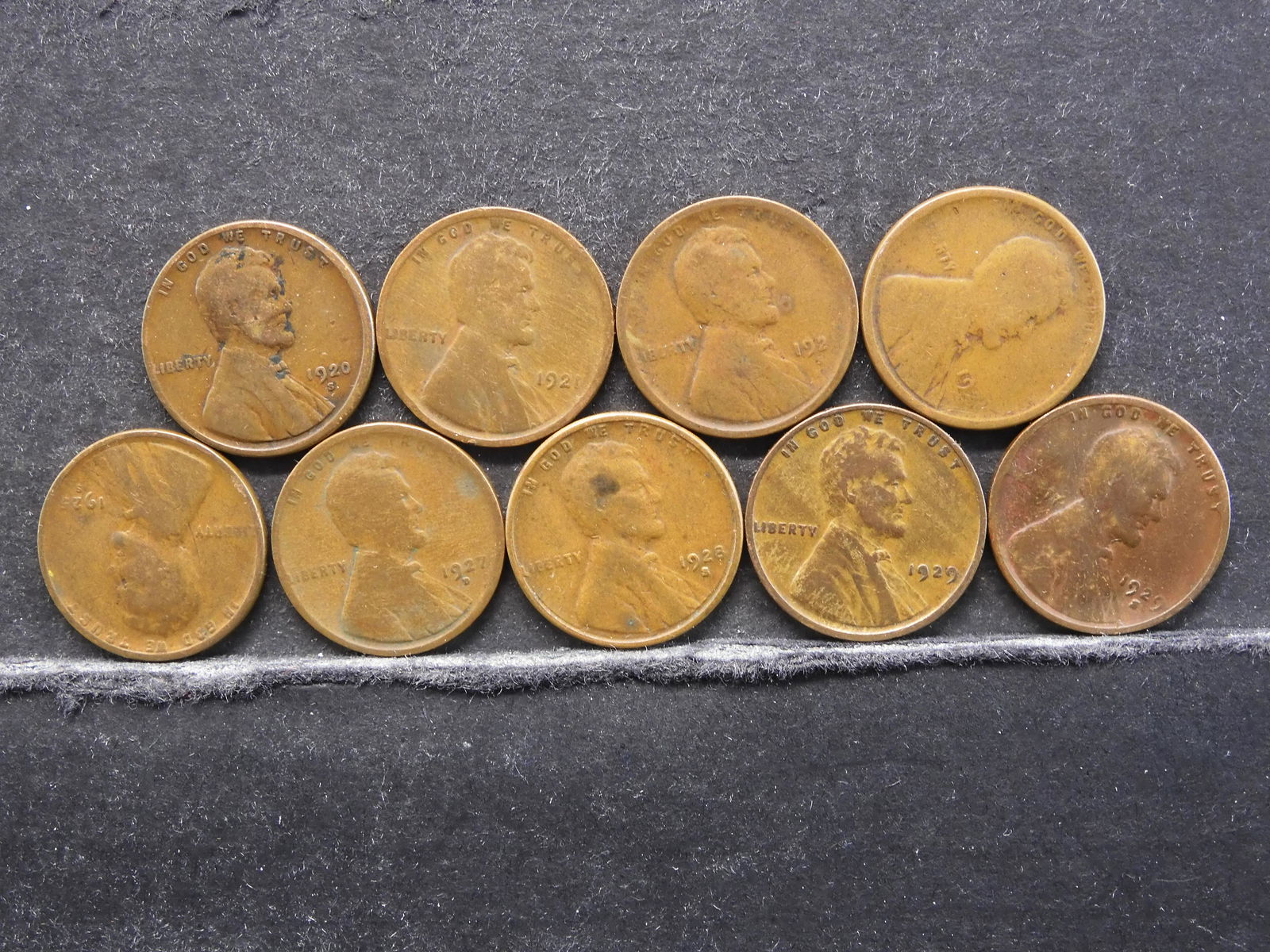 1920 P&S, 1921 P&S, 1925 S, 1927 D, 1928 S, 1929 P&S (1 of 2)
