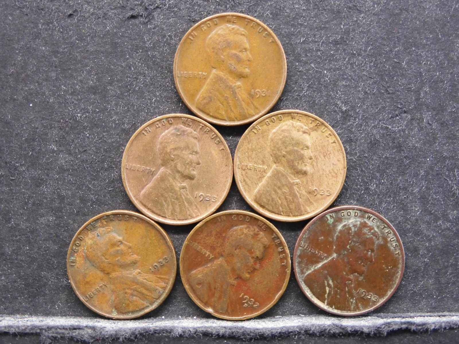 1931, 1932 D, 1933 x4 Lincoln Wheat Cents (6 Coin Lot) (1 of 2)