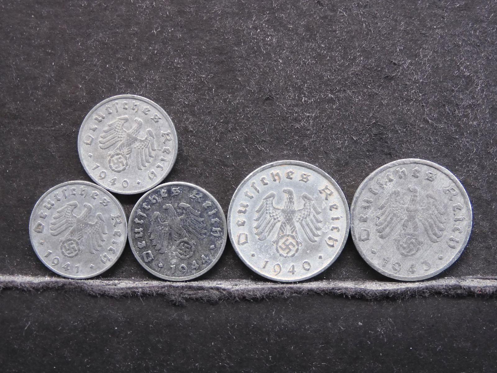 (5) GERMAN WWII COINS - With Historical Markings (1 of 2)