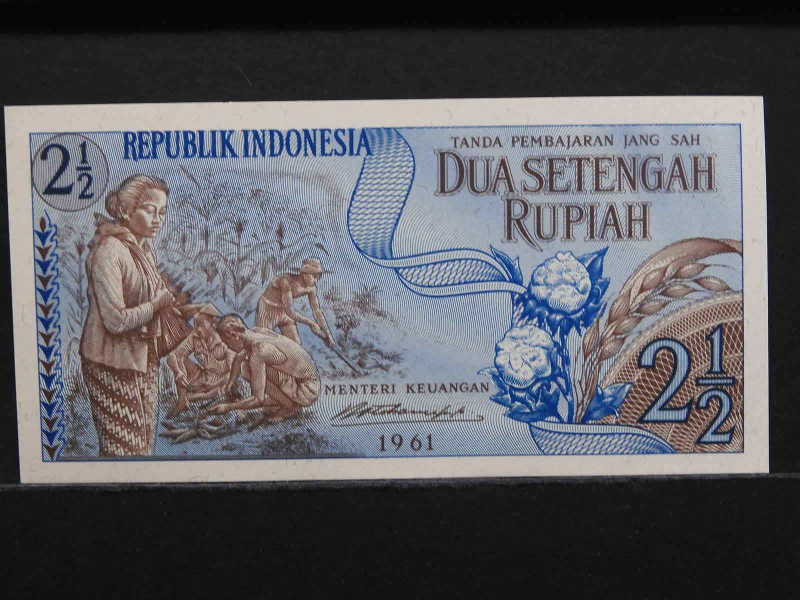 1961 INDONESIA 2 1/2 RUPIAH: 1961 INDONESIA 2 1/2 RUPIAH