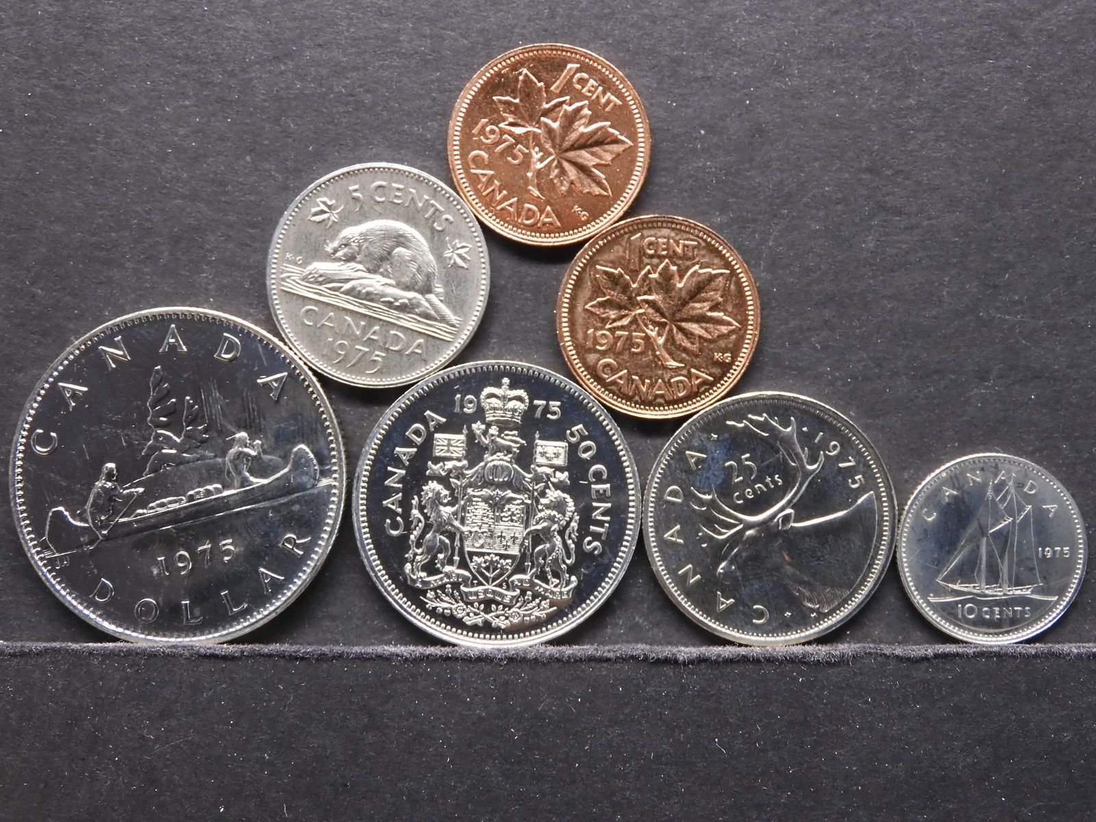 1975 Canadian Unc. Set Royal Canadian Mint 7 coin set (1 of 6)