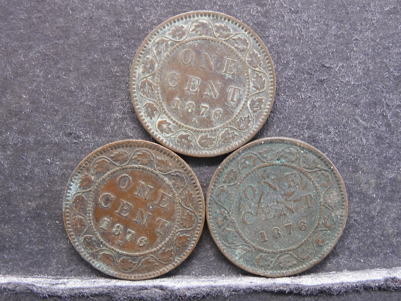 (3) 1876-H CANADIAN CENTS (4 MILL) (1 of 2)