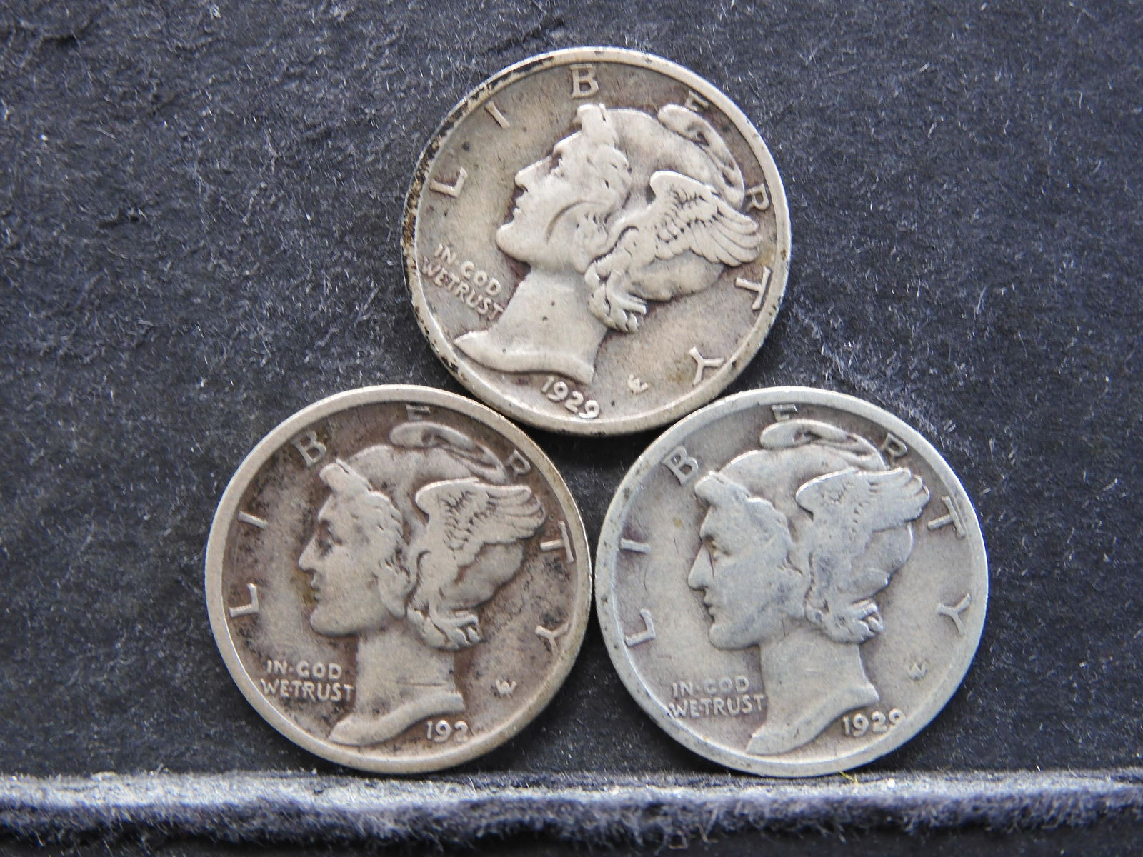 1929 PDS Mercury Dime (Three Coin Lot) (1 of 3)