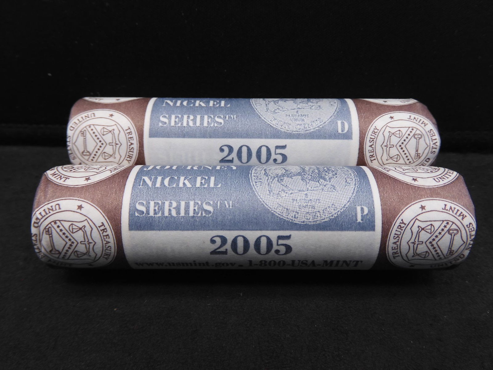2005 P and D Westward Journey Buffalo Nickel Rolls.: 2005 P and D Westward Journey Buffalo Nickel Rolls. Fancy Wrapped. GEM BU.