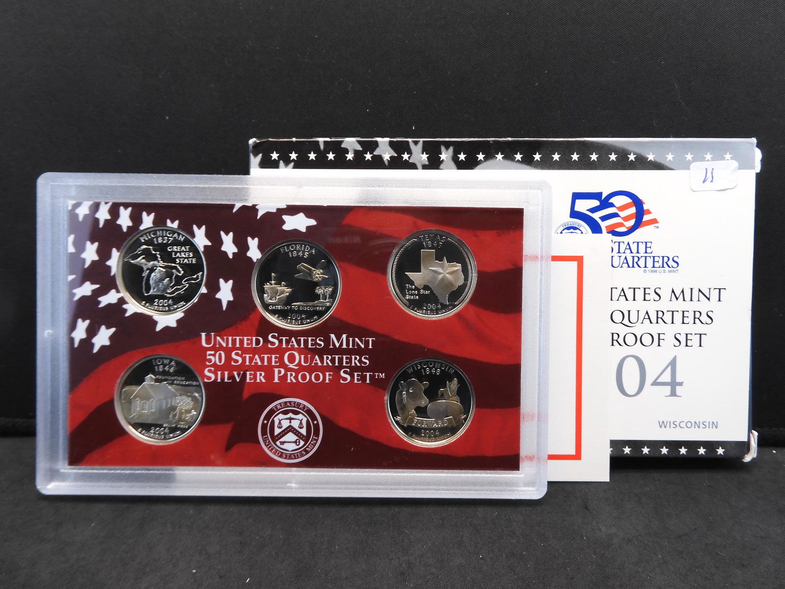 2004-S State Quarters Silver Proof Set:  MI, FL, TX, (1 of 4)