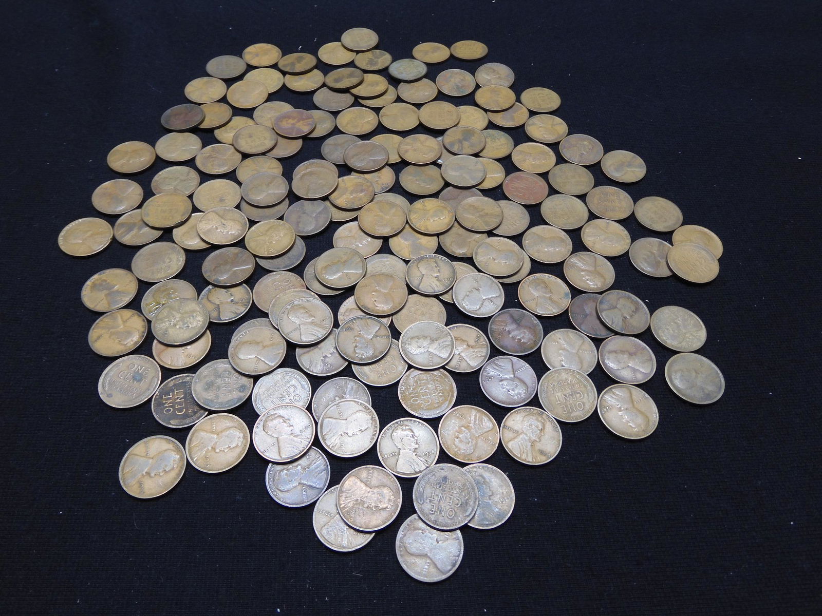 150 Lincoln Wheat Cents.  Teens and twenties only. (1 of 5)