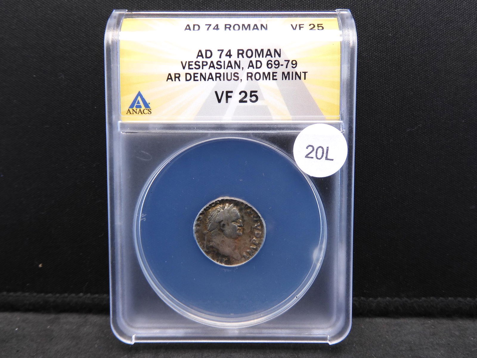 A.D. 74 Vespasian Ancient Roman Coin Graded VF25 by (1 of 4)