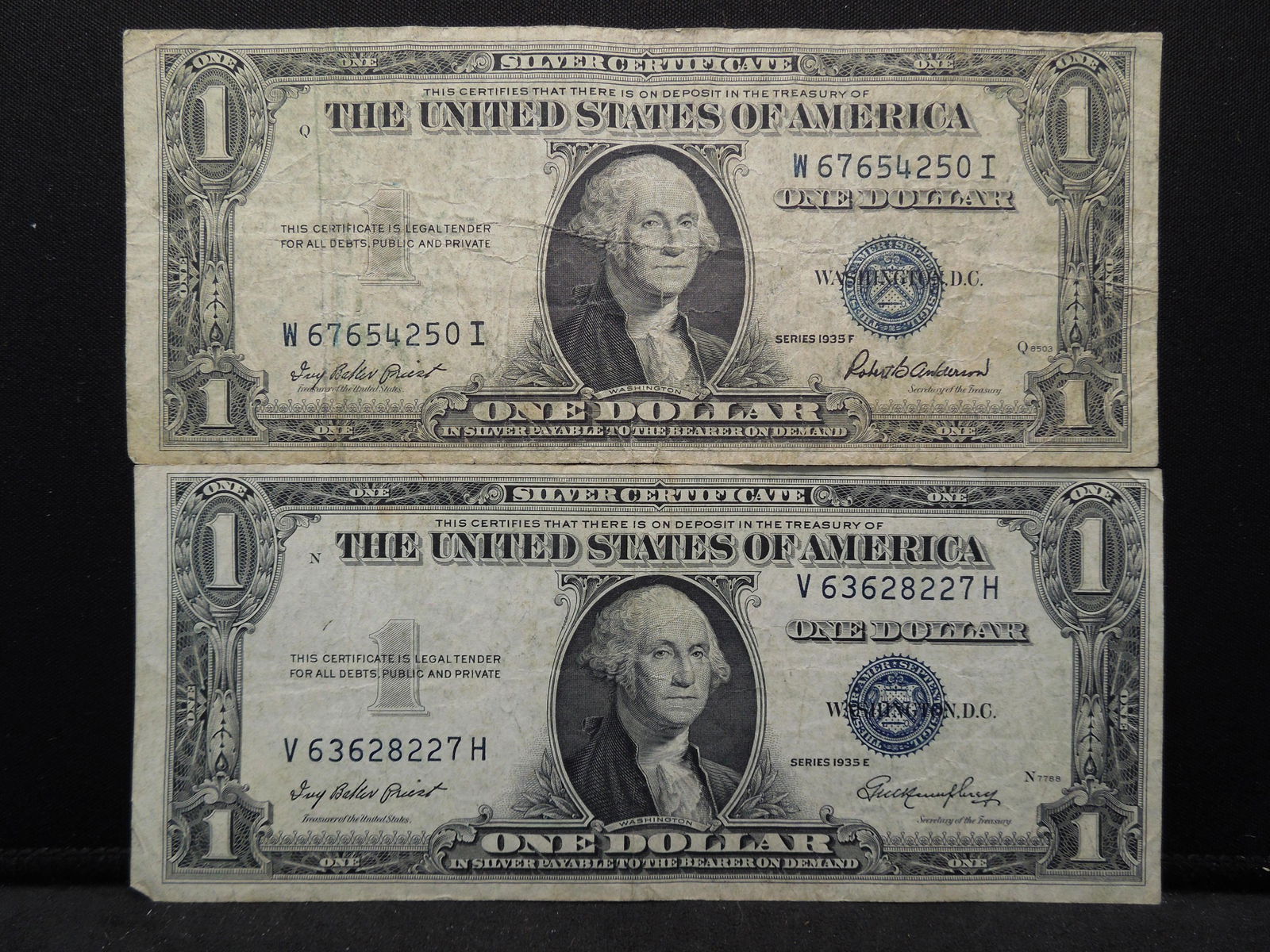 1935 E & F One dollar Silver Certificates (1 of 5)