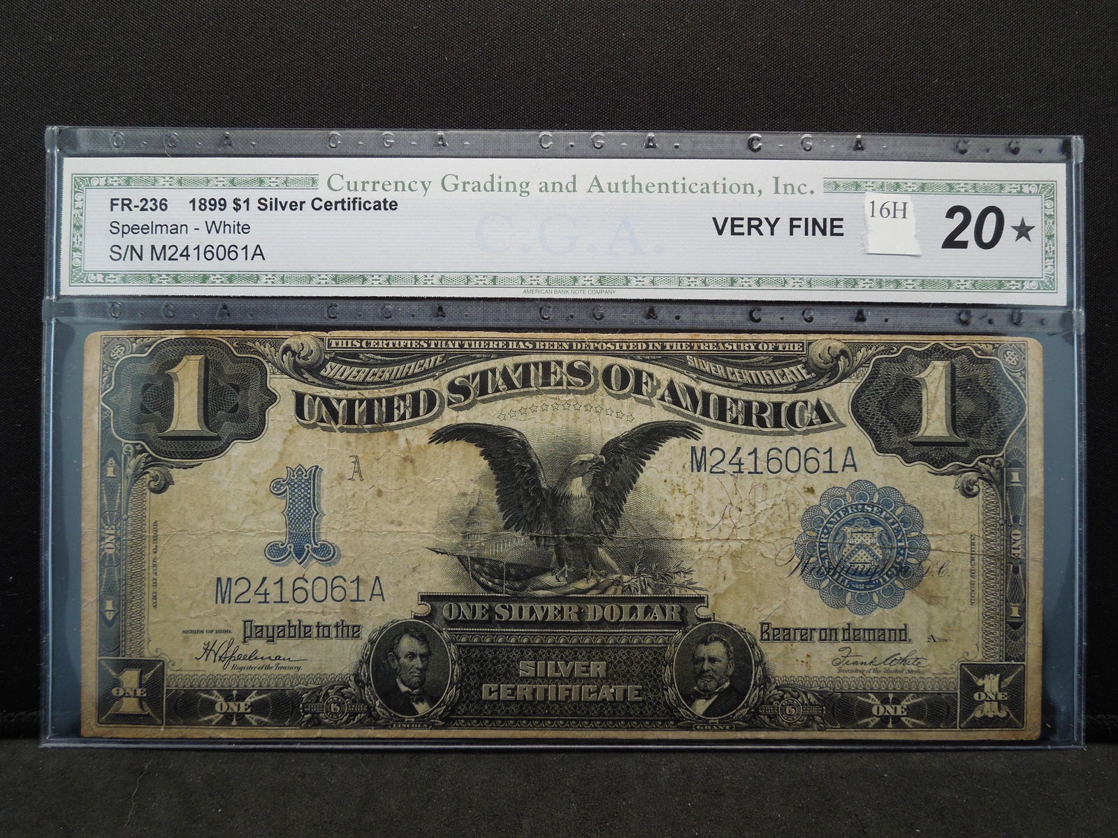 1899 Silver Cert BLACK EAGLE. VF 20 STAR grade by CGA. (1 of 3)