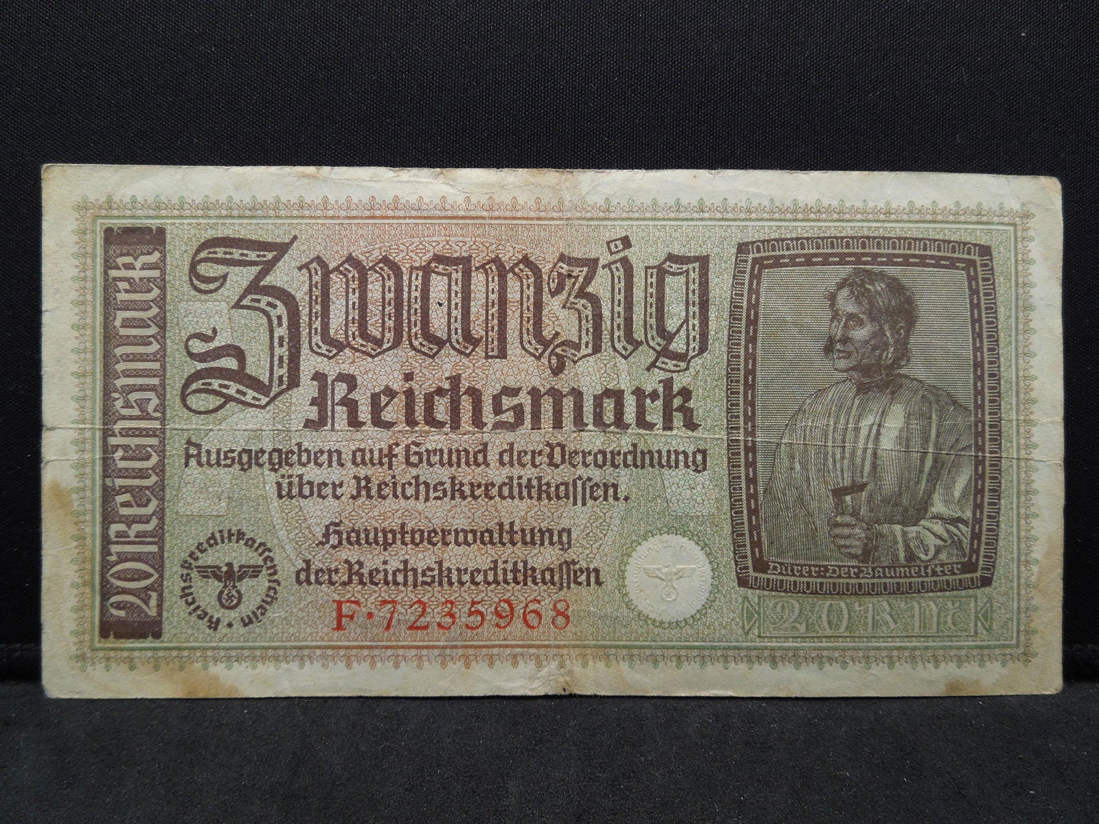 RARITY ALERT!! WWII German occupation currency. 20 mark (1 of 3)